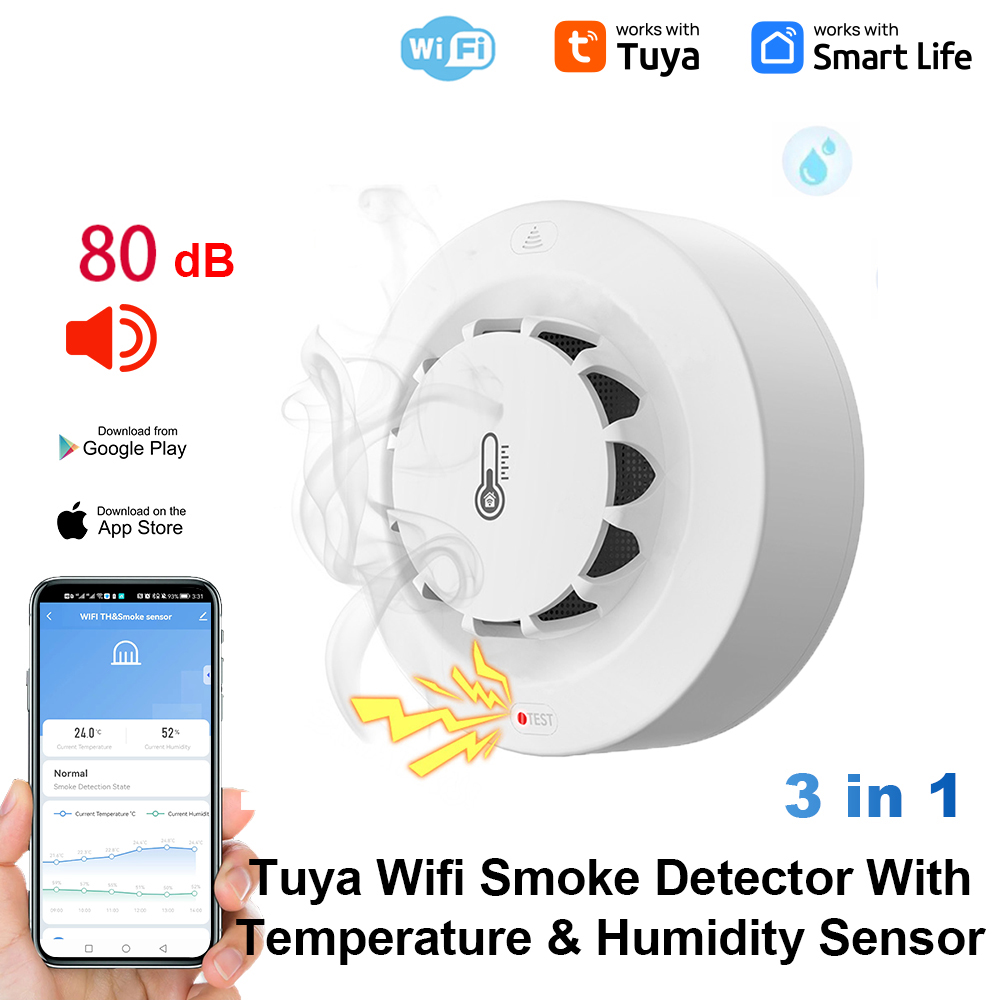 Tuya WiFi Temperature and Humi - Smoke Leak Detector recension och pris
