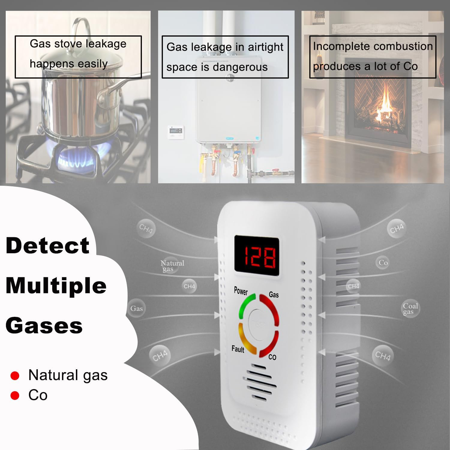 Natural Gas Detector 2in1 And  - Smoke Leak Detector recension och pris